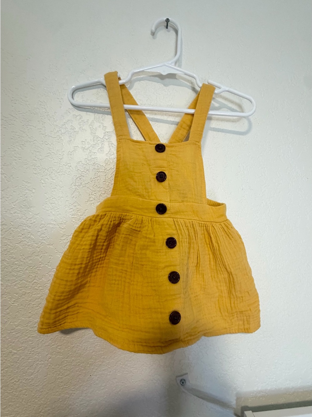 Madison Layne Mustard Cotton Baby Girl Overall Dress 12 Months